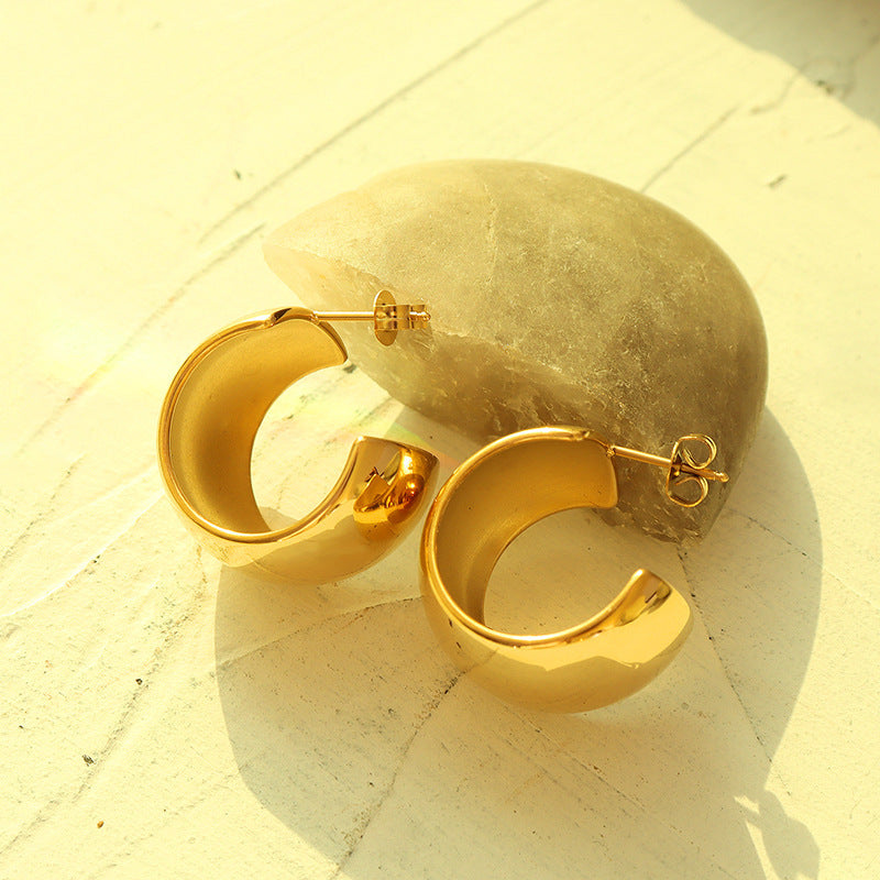 Niche Hip Hop Trendy Stainless Steel Earrings