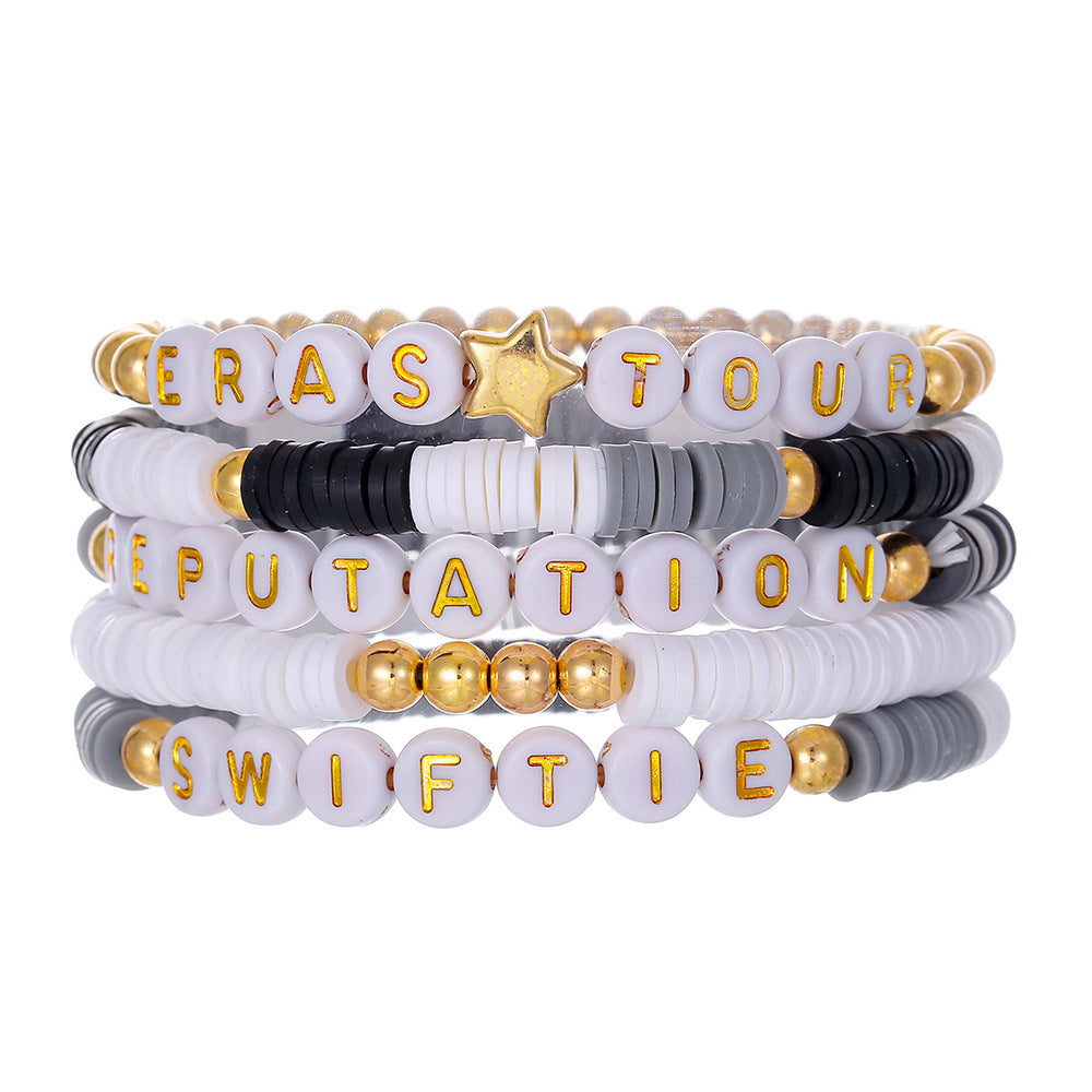 Women's Swift Fan Reputation English Letter Polymer Bracelets