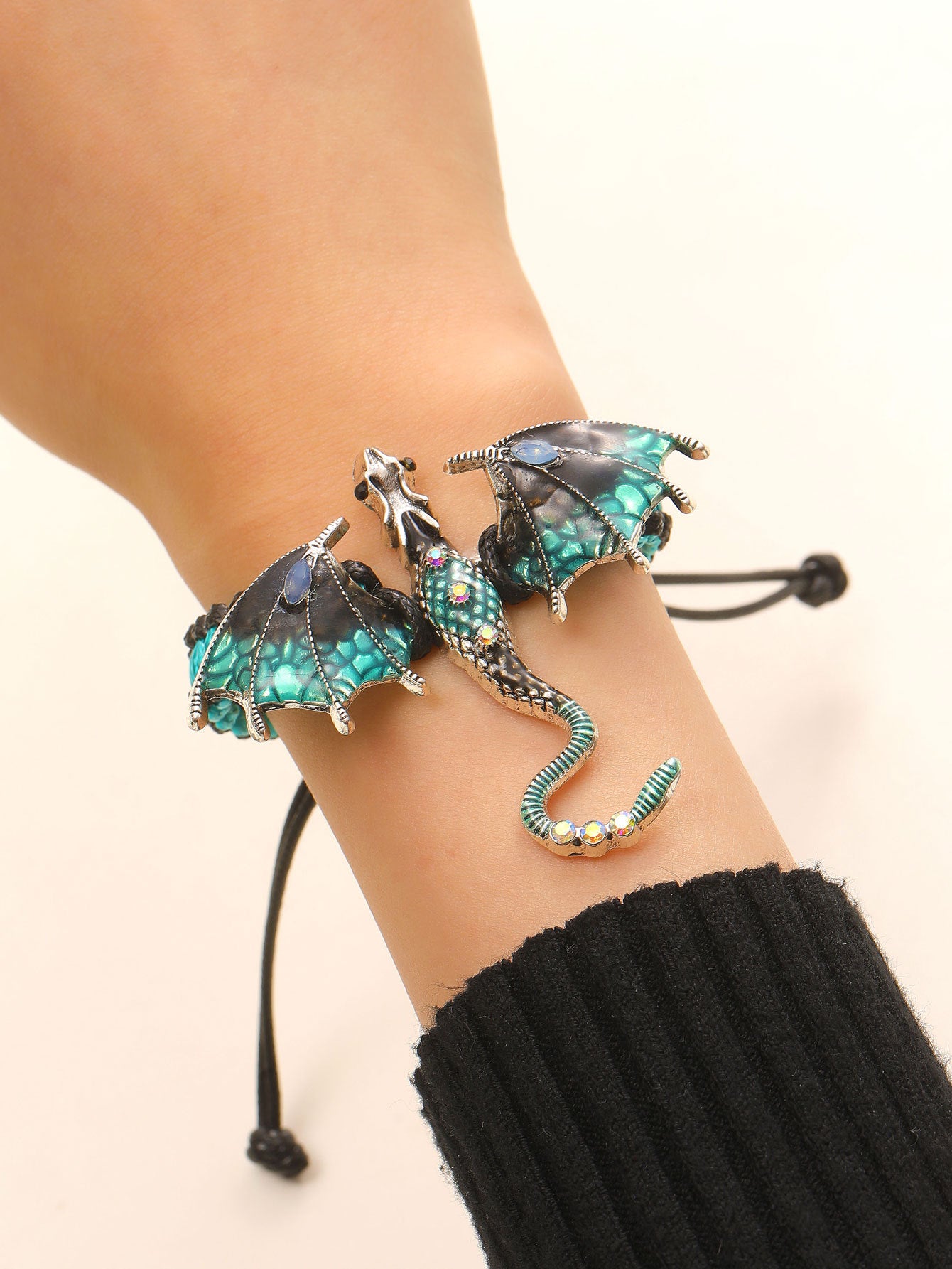 Men's Retro Colorful Oil Dragon Female Exaggerated Personalized Bracelet