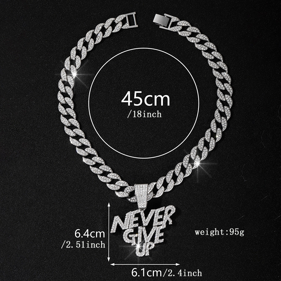 Men's Alloy Letter Punk Hip Hop Full Necklaces