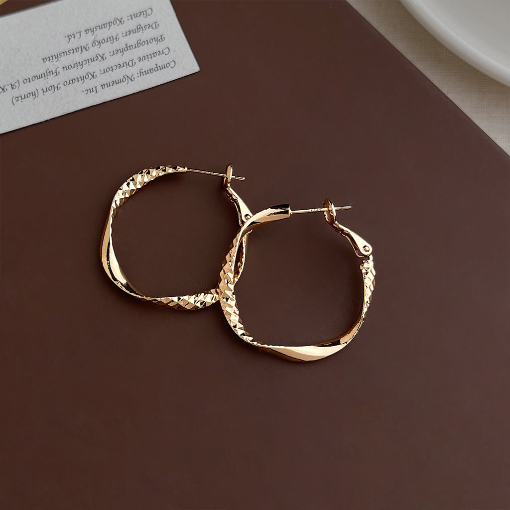 Women's Minimalist Exaggerated Big Ear Fashionable Temperament Personalized Cold Style Simple Earrings