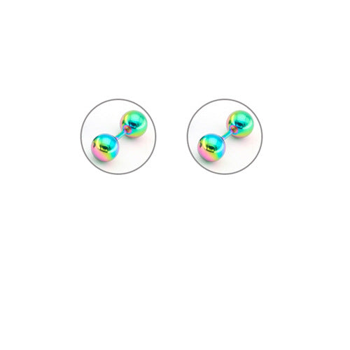Men's Twist Dumbbell Ball Cartilage Ear Bone Pin Titanium Steel Golden Earrings