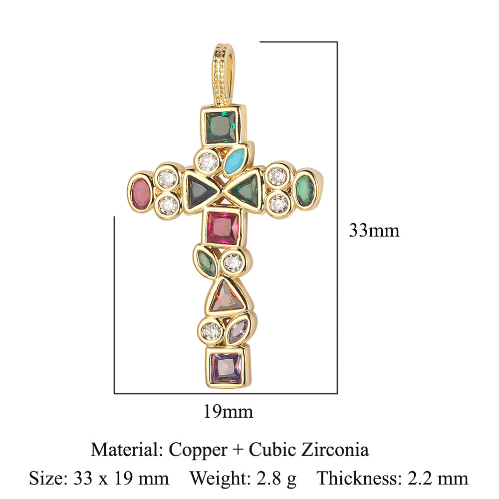 Rose Copper Zircon Crown Love Eyes Pendants