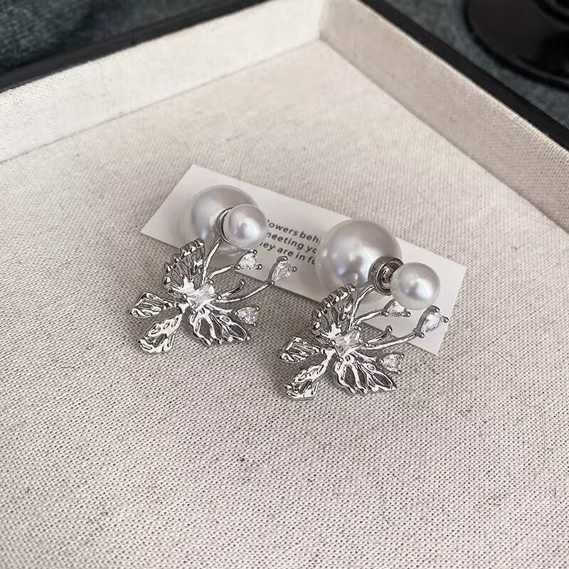 Women's Style For Pearl Butterfly Unique Design Light Luxury High Ear Line