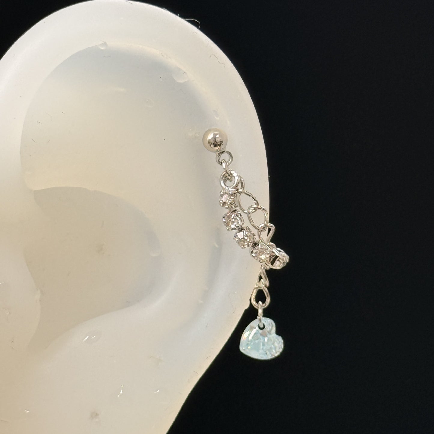 Korean Style Chain Heart Tassel Ear Bone Earrings