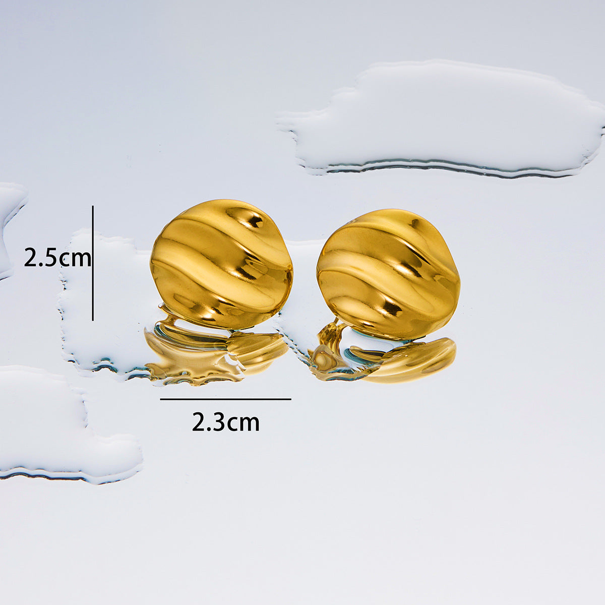 Women's Fashion Exaggerated Titanium Steel Ear High Sense Design Electroplating Stud Earrings