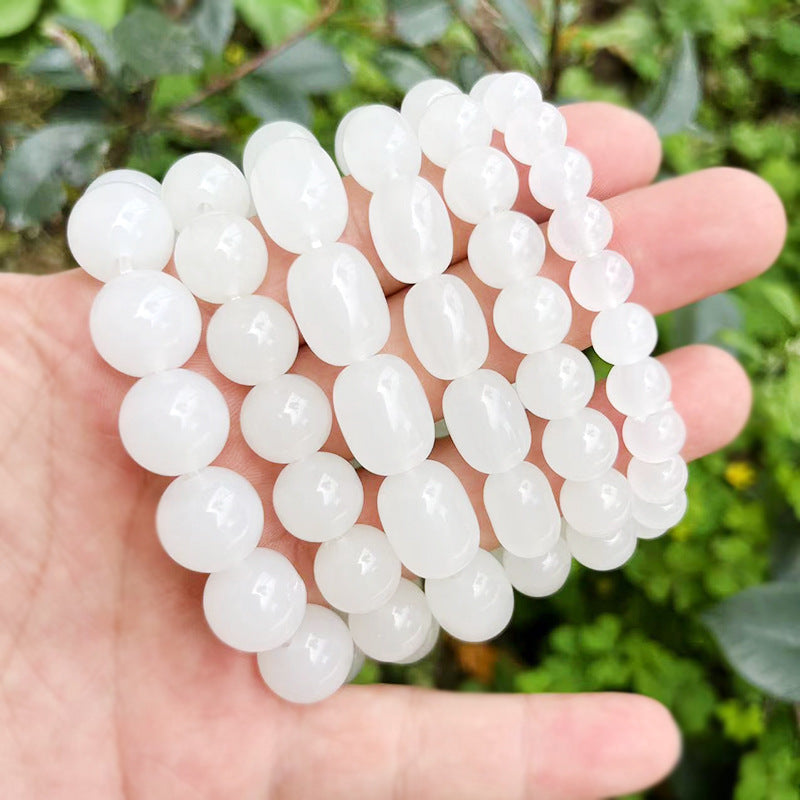 Various Types Of Beads Imitation Jade White Small Bracelets