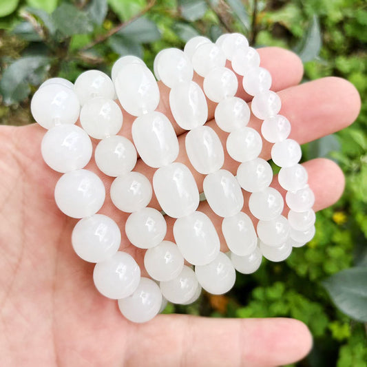 Various Types Of Beads Imitation Jade White Small Bracelets