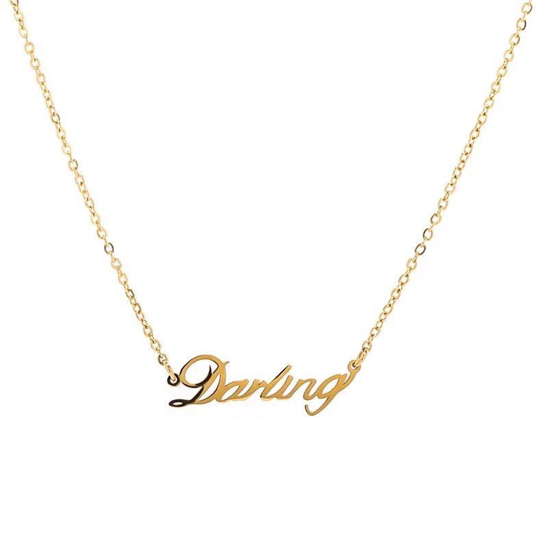 Steel Stainless Dear English Letter Personality Necklaces