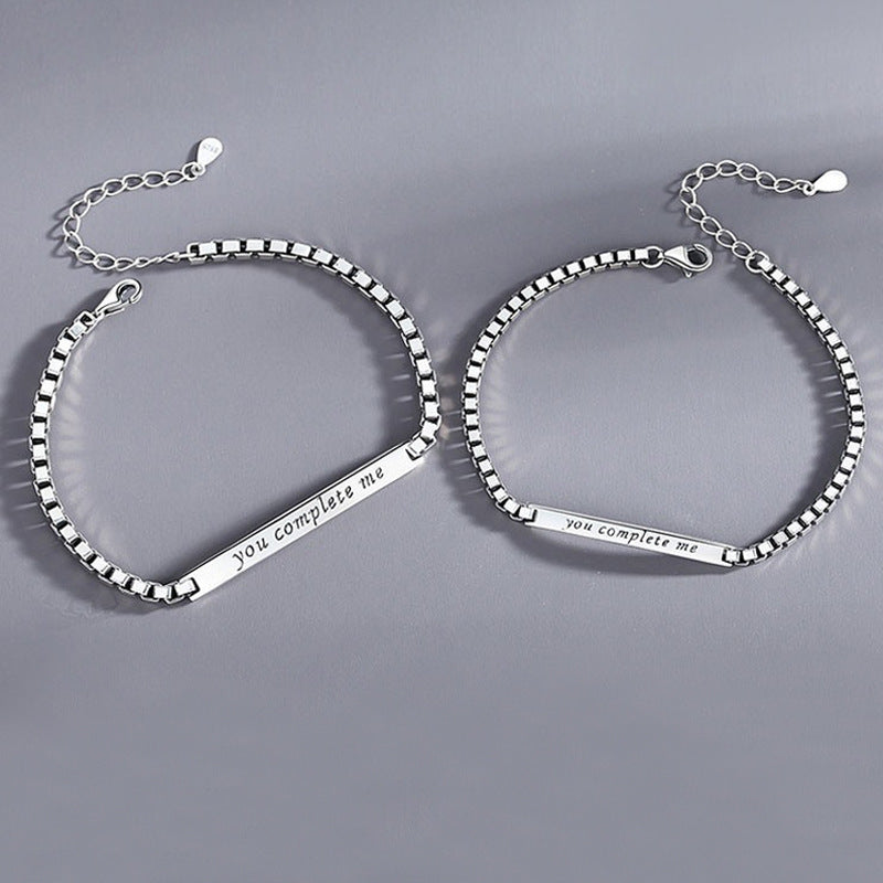 Women's & Men's Let Complete Couple Niche Do Not Fade Long-distance Love Lettering Bracelet
