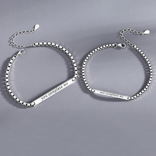 Women's & Men's Let Complete Couple Niche Do Not Fade Long-distance Love Lettering Bracelet