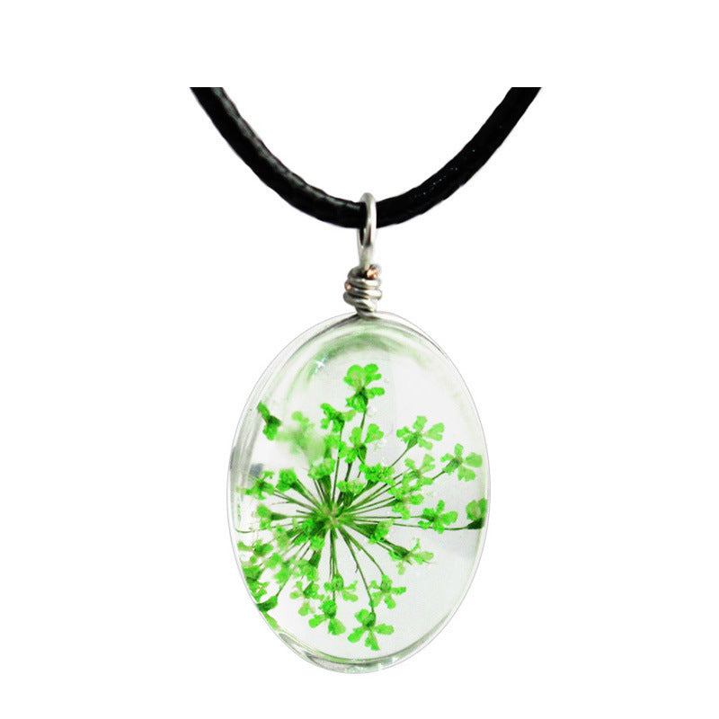 Spot Starry Glass Ball Time Stone Small Fresh Clavicle Chain Necklace