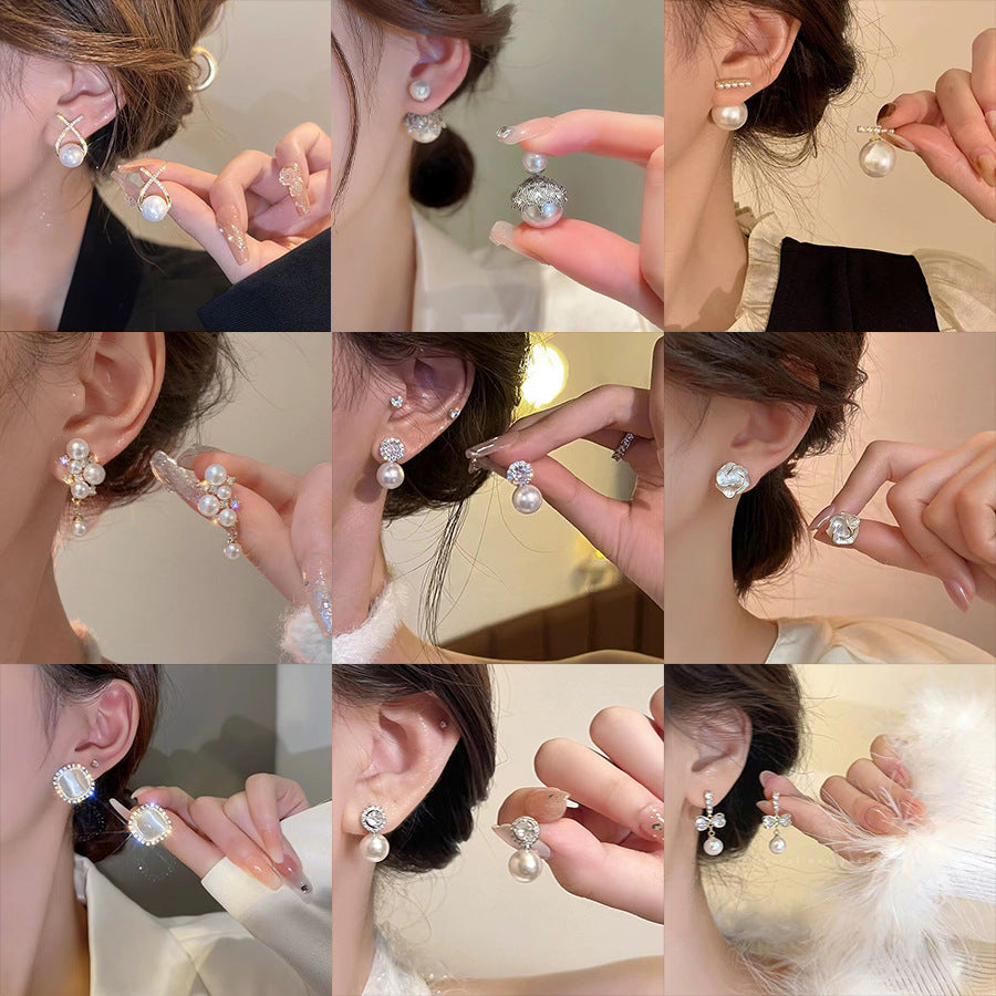 High-grade Retro Baroque Good-looking Pearl Niche Winter Earrings