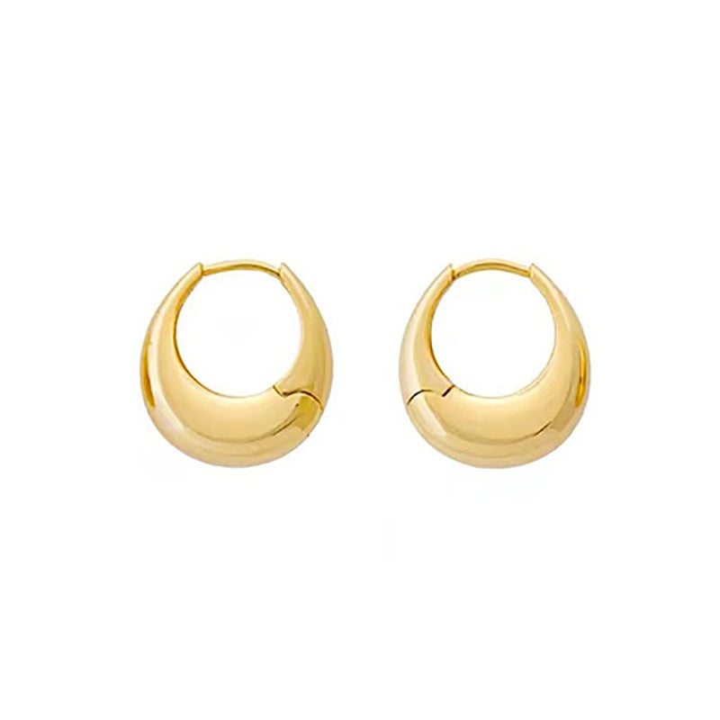 Sier Water Drop Clip Korean Style Personalized French Retro Simple Ear Buckle