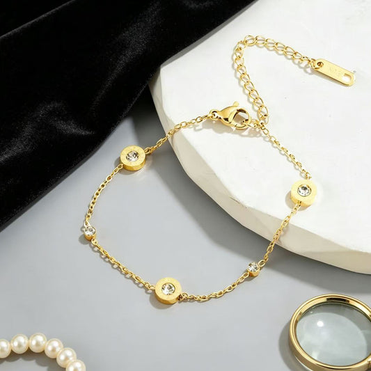 Small Diamond Roman Light Luxury Minority Exquisite Female Girlfriends Simple Bracelets
