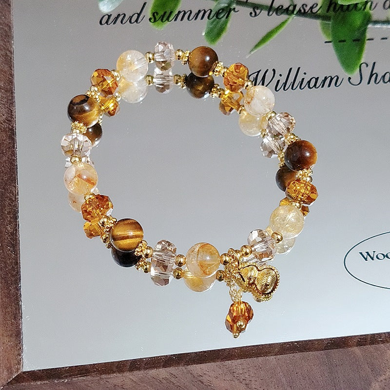 Natural Crystal Lucky Vintage Gourd Well Content Girlfriend Bracelets