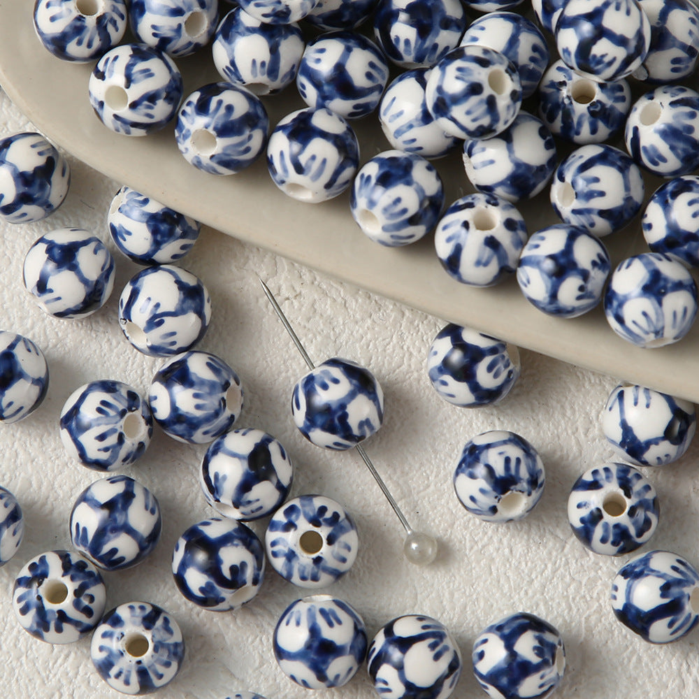 National Style Creative Blue White Porcelain Jewelry Accessories