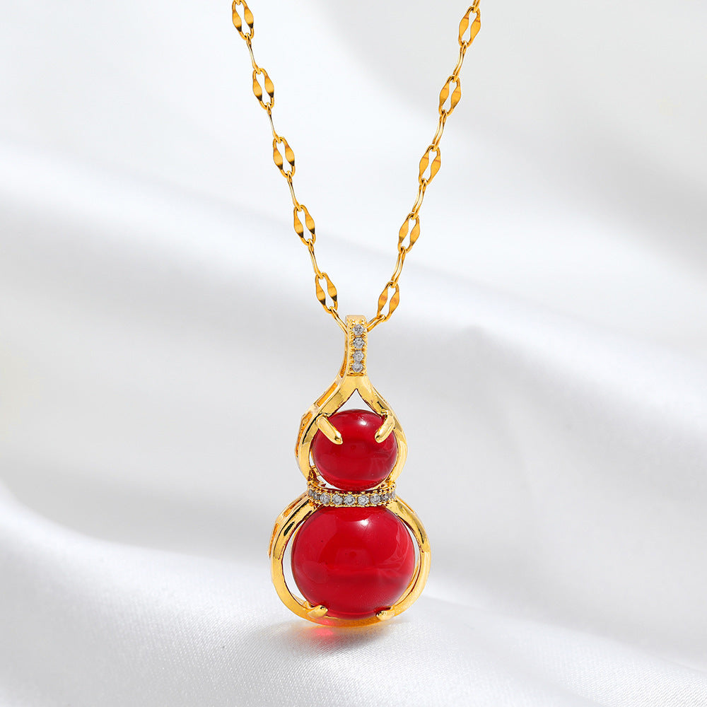 Gourd High-grade Light Luxury Gem Female Clavicle Chain Fashion Design Necklaces