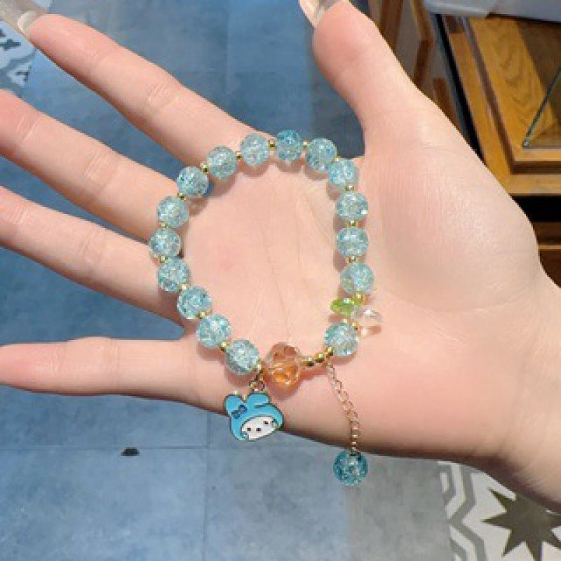 Female Aquamarine Gray Moonlight Natural Crystal Bracelet
