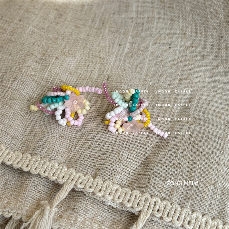 Women's Sweet Flower Cluster Hand-woven Creative French Rings