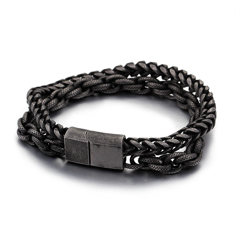 Men's Punk Rock Simple Fashion Stainless Steel Titanium Bracelets