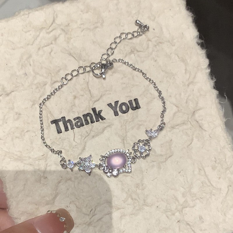 Sweet Pink Zircon Korean Artsy Light Bracelet