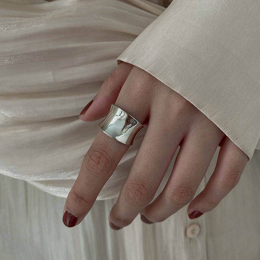 Large Arc Glossy Female Retro Fashion Personalized Open Creative Ring
