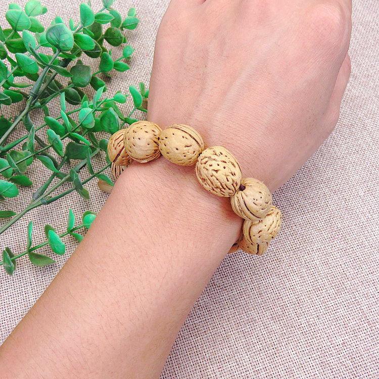 Spot Tourism Video Natural Walnut Peach Kernel Bodhi Seed Buddha Bracelet