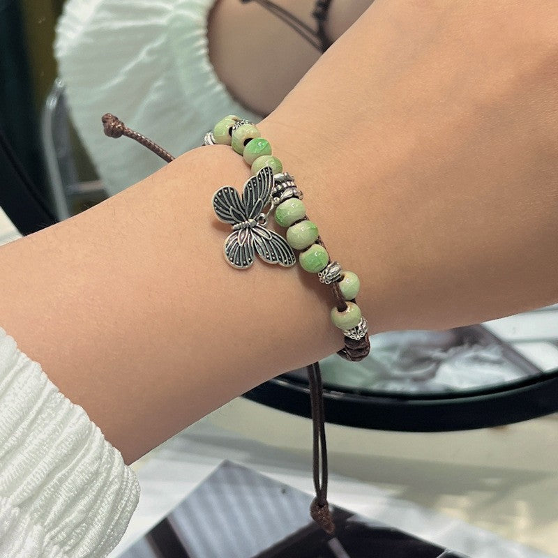 Women's Small Peach Blossom Woven Hand Strap Bracelets