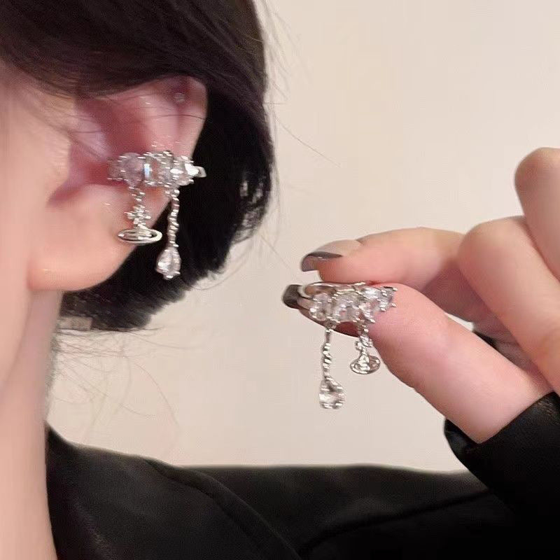 Tassel Ear Clip Vintage Court Style Rings