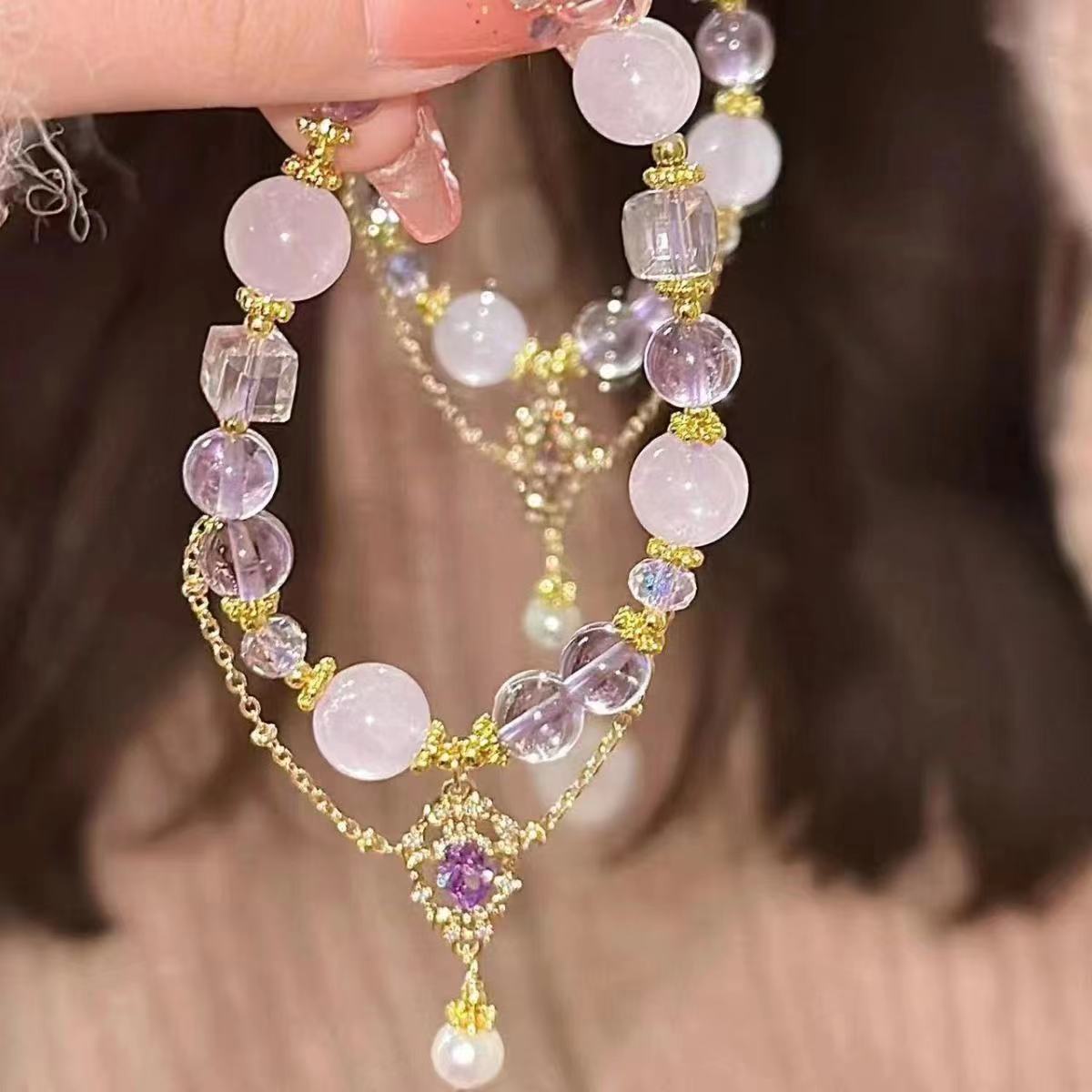 Crystal Lovers Amethyst Beaded Female Girlfriends Bracelets