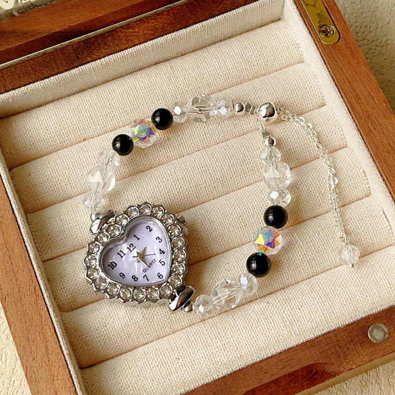Crystal Watch Female Princess Style Love Special Interest Light Bracelet