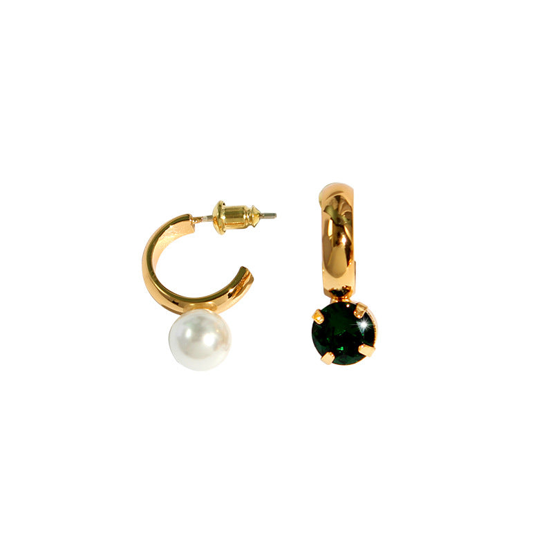 Women's French Simple Vintage Gold-plated Pearl Heart-shaped Rings