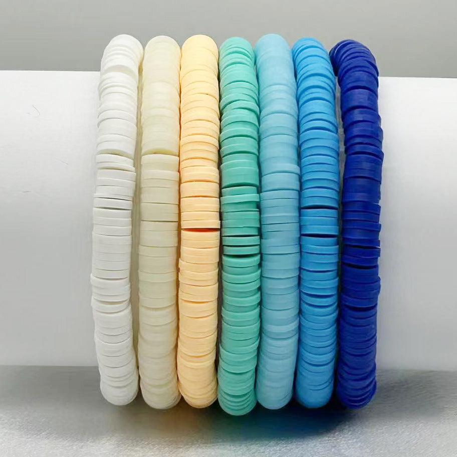 Solid Color Gradient Polymer Clay Fashion Bracelets