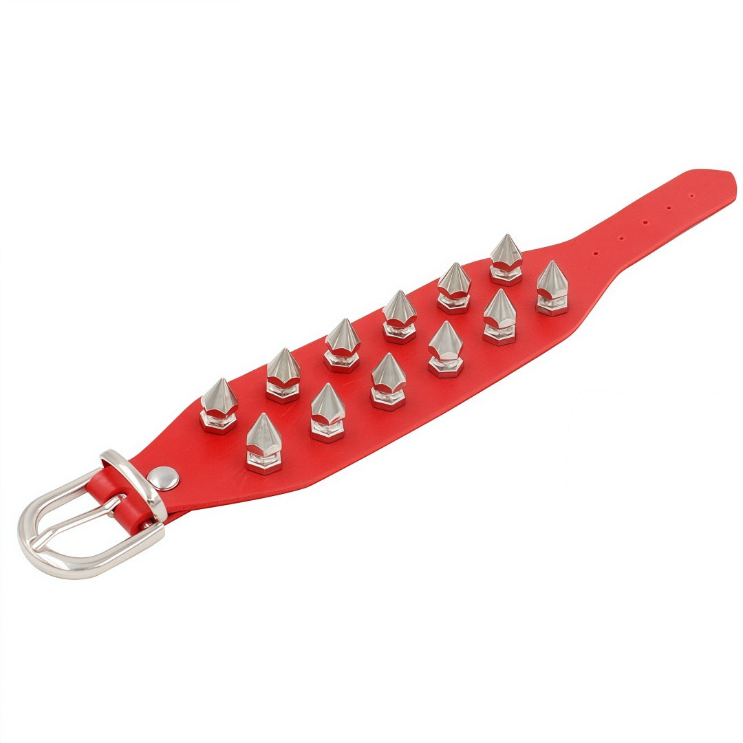 Protection Leather Fashion Street Shooting Punk Spike Rivet Exaggerated Bracelets