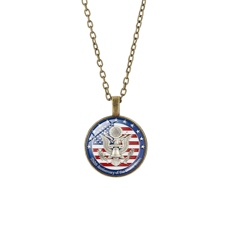 Popular Weekly Commemorative Liberty Bell National Flag Totem Necklaces