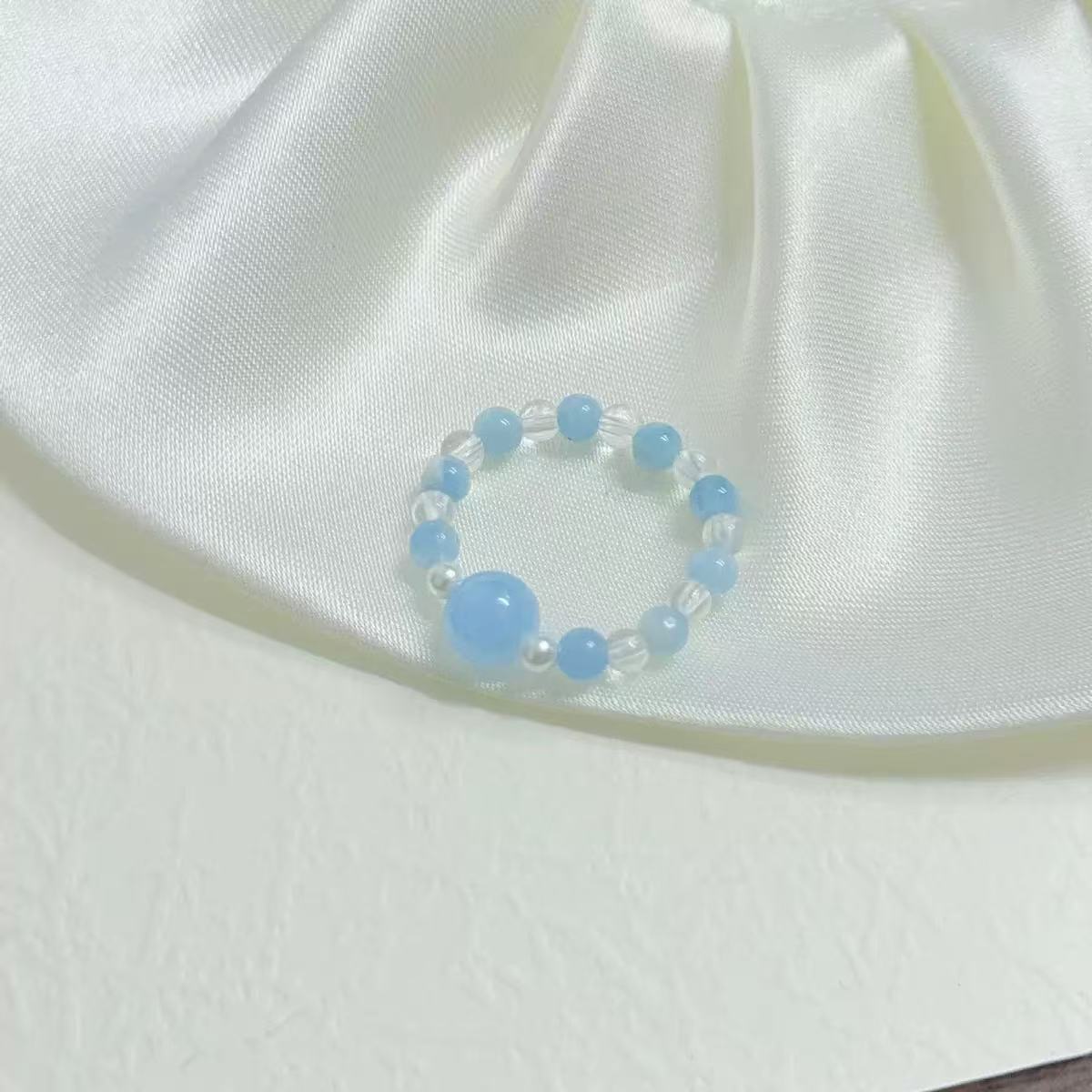 Style Vintage Turquoise Agate Bead Design Light Luxury Pearl Tiger Rings