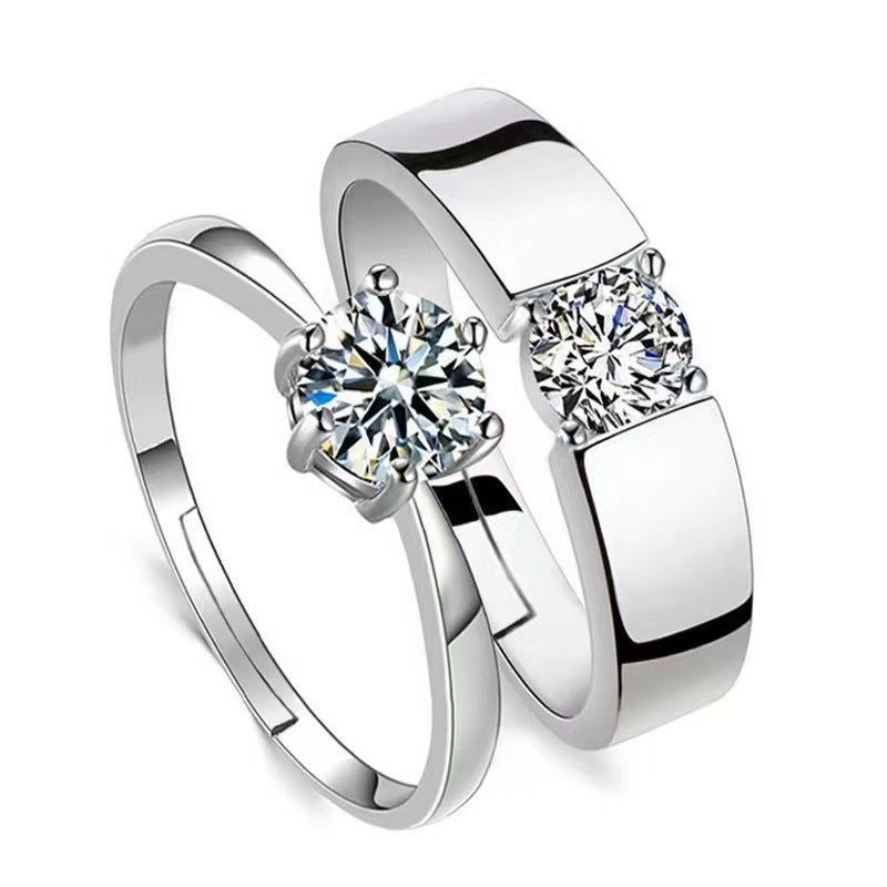 Women's & Men's Moissanite Zircon Engagement For Couple Classic Rings