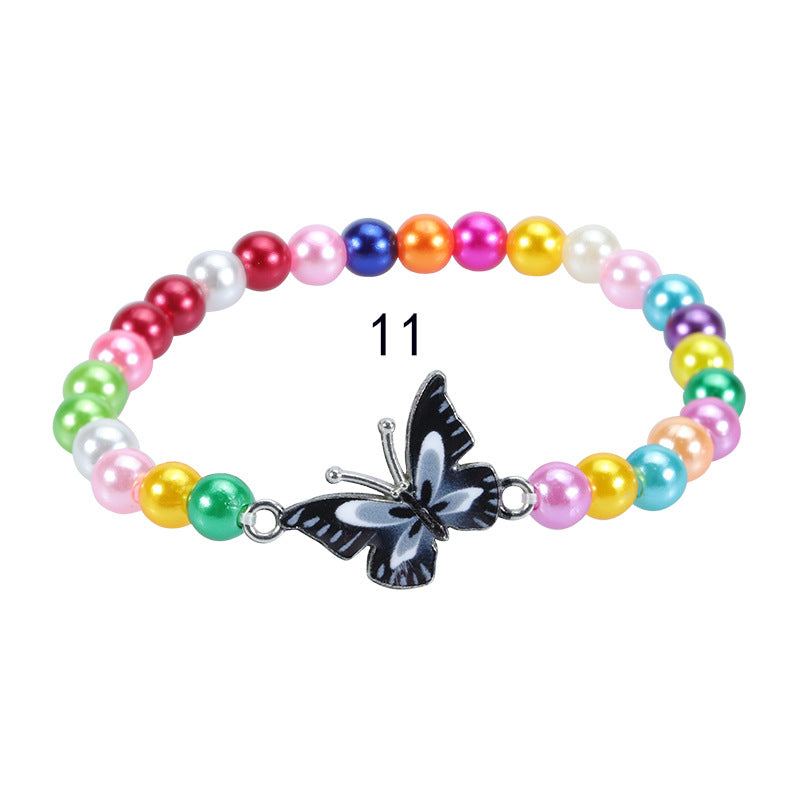 Children's Colorful Beaded Cute Butterfly Kindergarten Birthday Bracelets