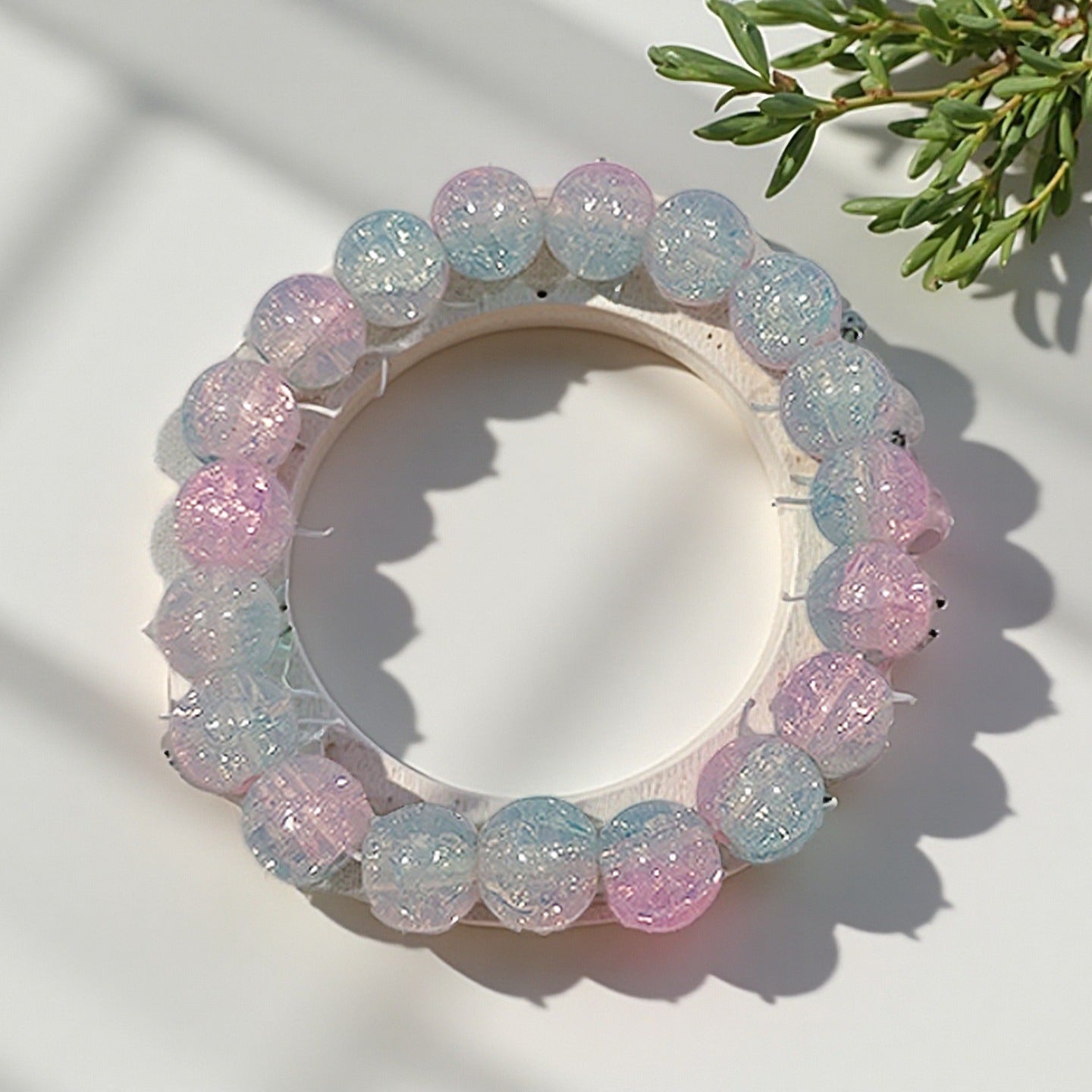 Purple Brushed Floral Beads Female Hand Toy Bracelet