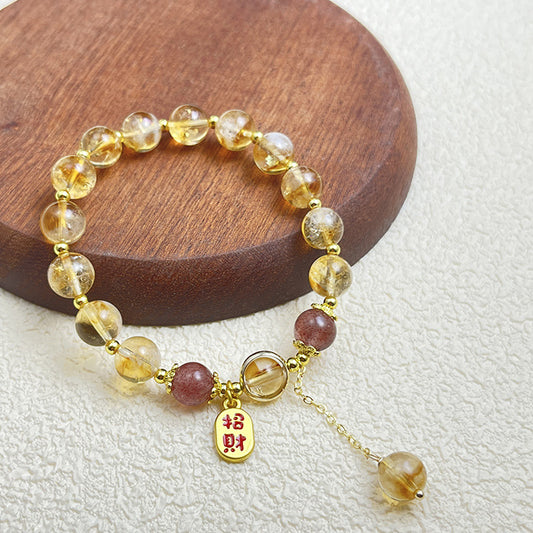 Women's Natural Citrine Niche Design Drip Fresh Sweet Bracelets