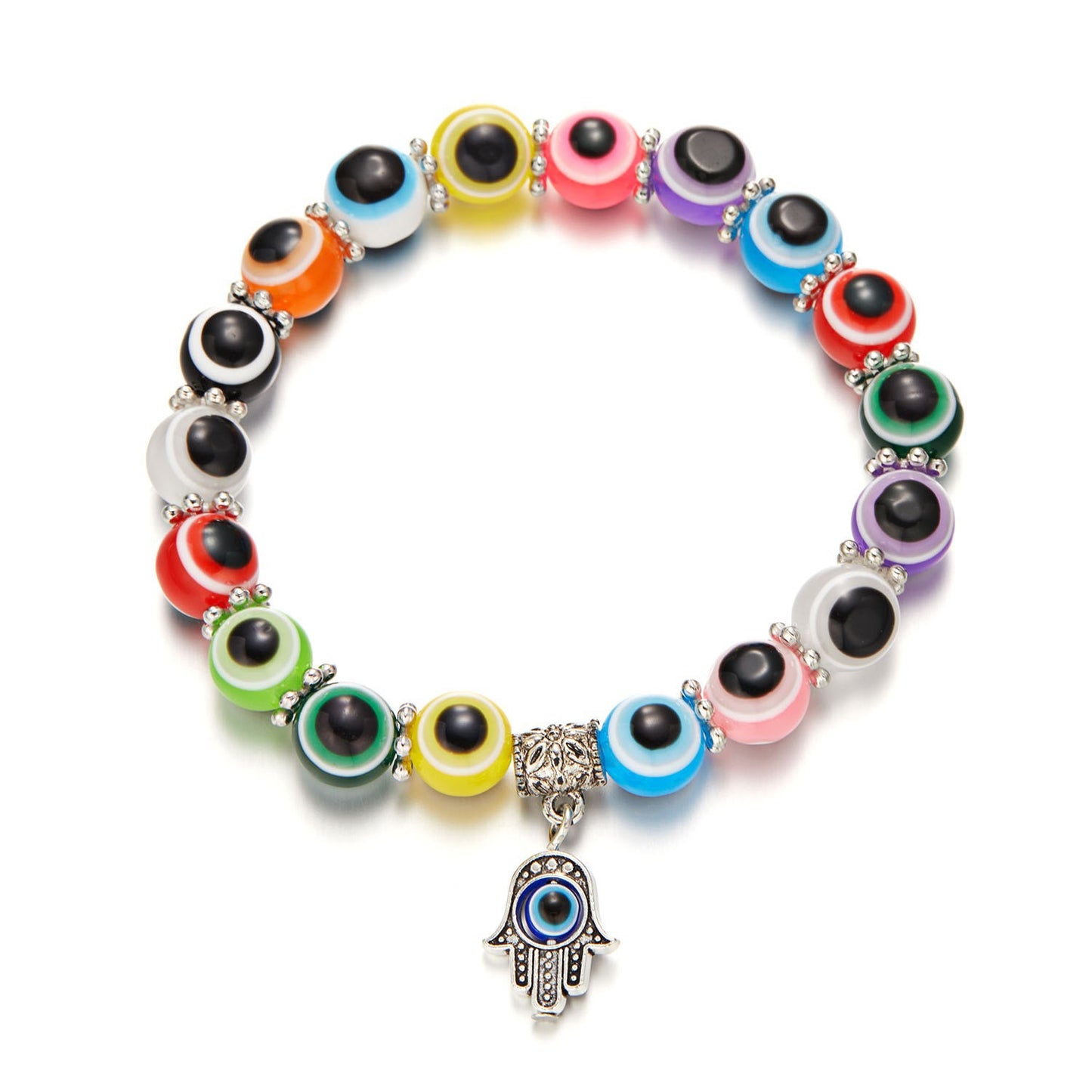 Fashion Creative Palm Eyes Devil's Eye Elastic Beaded Bracelets