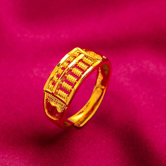 Sand Gold Abacus Simple Opening Simulation Ring