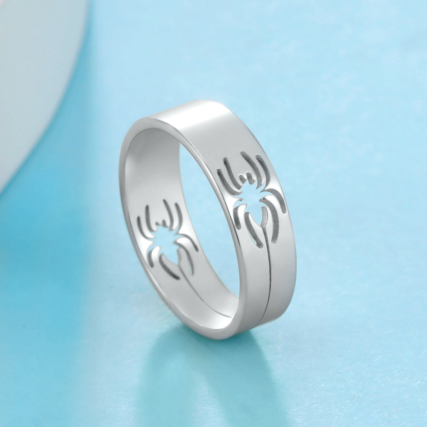 Titanium Steel Male Female Personality Hollow Spider Ring