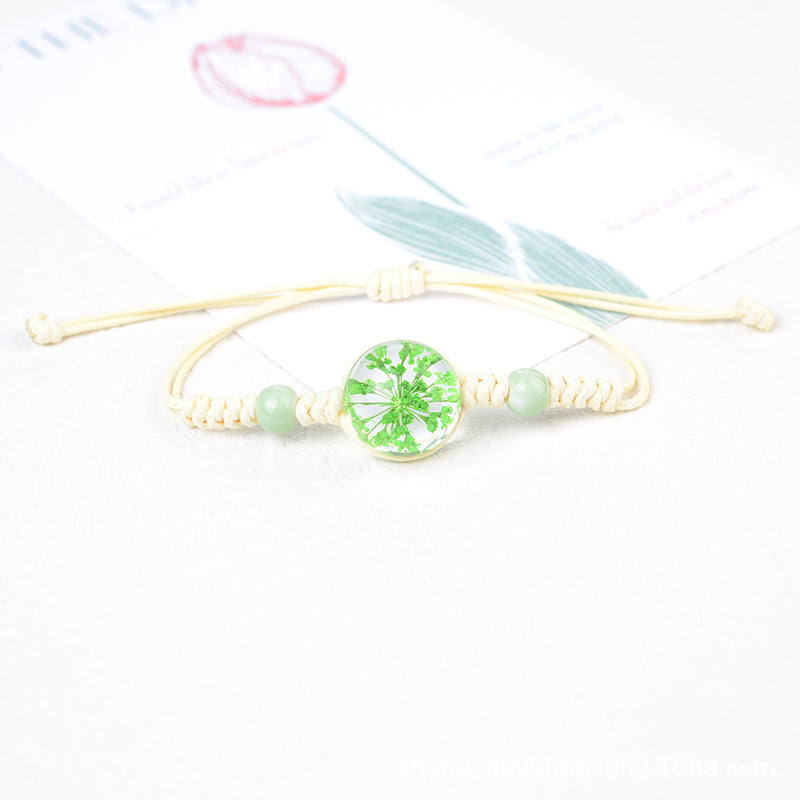 Style Real Flower Starry Lace Ceramic Beads Gift Bracelet