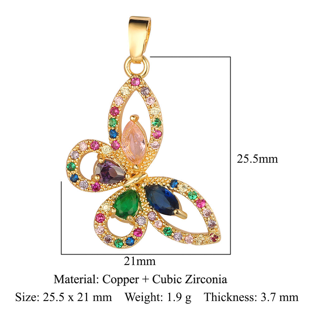 Dolphin Goldfish Copper Zircon Butterfly Rabbit Ear Pendants