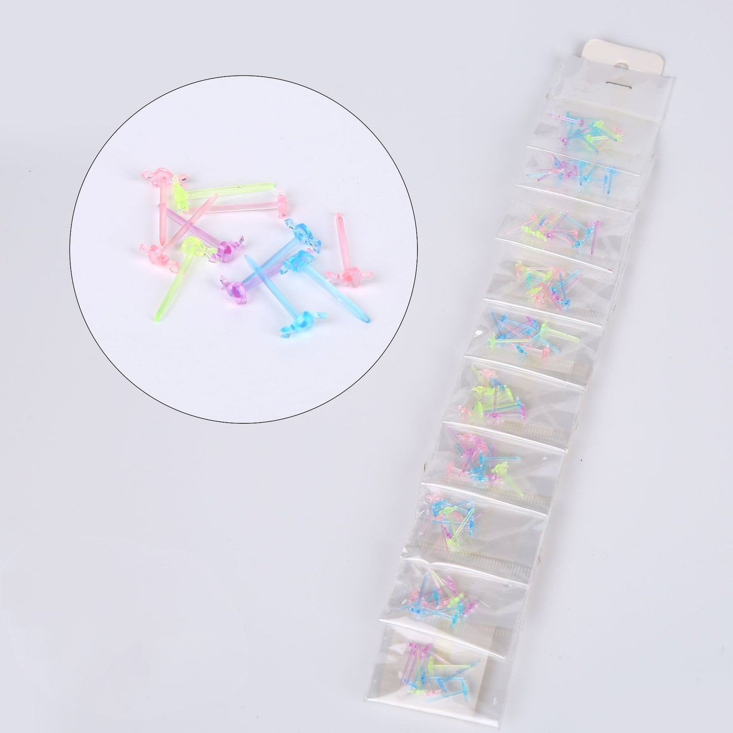 Women's & Men's Plastic Needle Ear Bar Four-leaf Clover Bear Stick Petite Stud Earrings