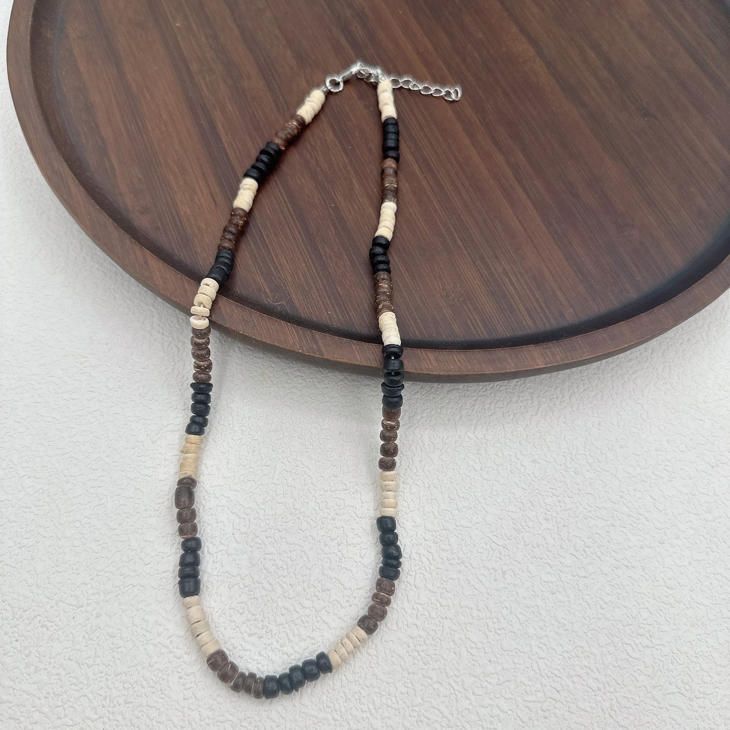 Women's & Men's Style Coconut Shell Wooden Bead Mixed Color Boys Clavicle Chain Necklace