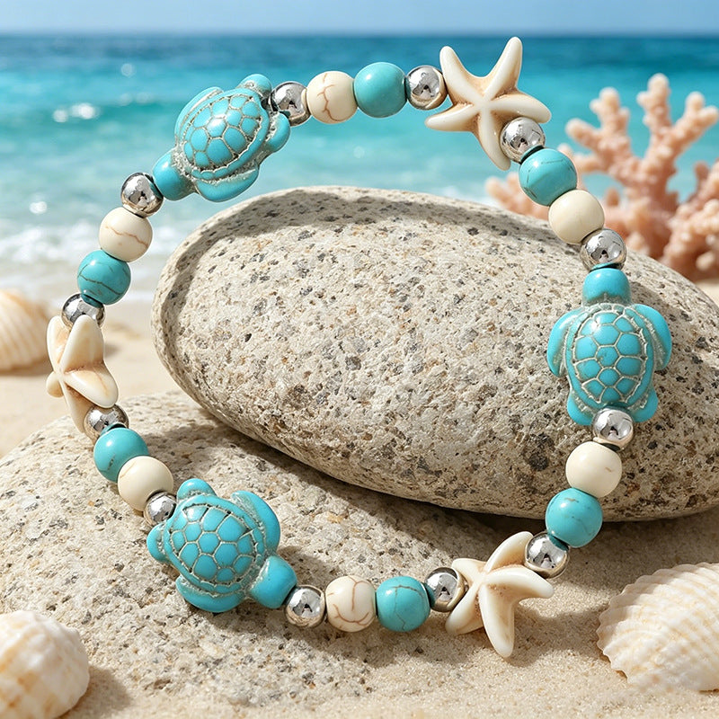 Sea Turtle Ocean Series Holiday Natural Shell Bracelet
