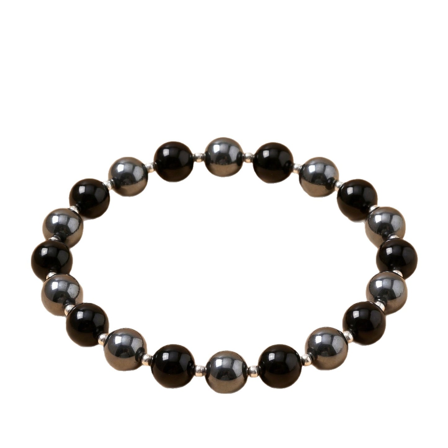 Women's & Men's Haematite Magnetic Therapy Simple Beaded Stretch Brazil Bracelets